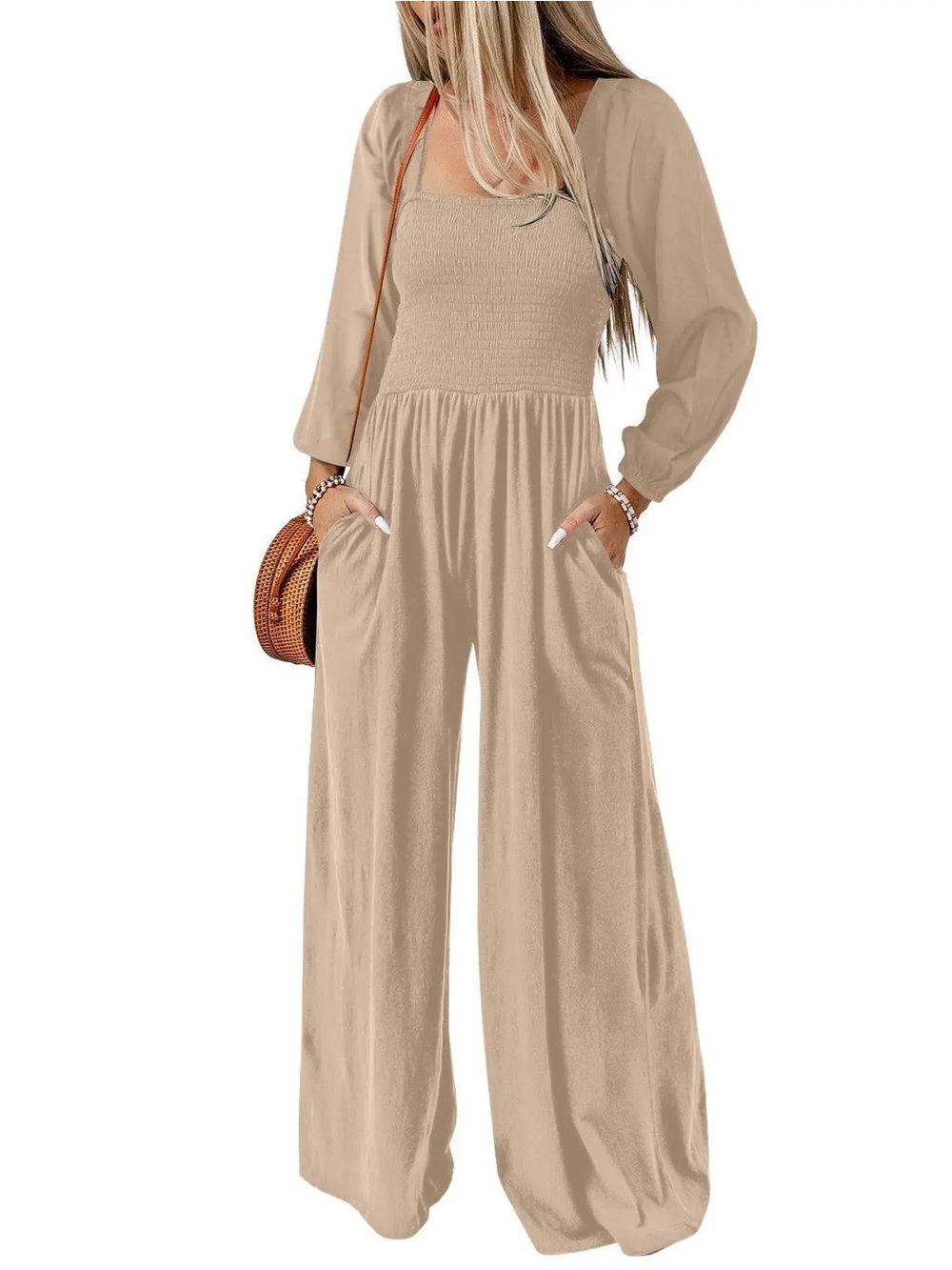 Dokotto Square-Neck Wide-Leg Jumpsuit Sz XXL